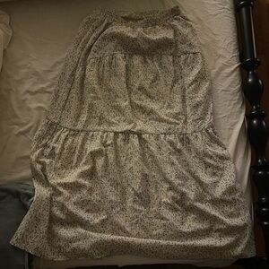 Orange Creek Cream Floral Maxi Skirt